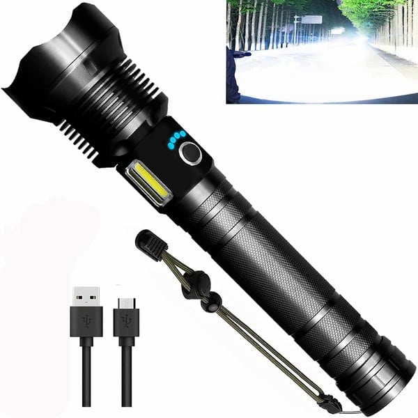 🔥 BIG SALE - 49% OFF🔥🔥 - LED Rechargeable Tactical Laser Flashlight 90000 High Lumens