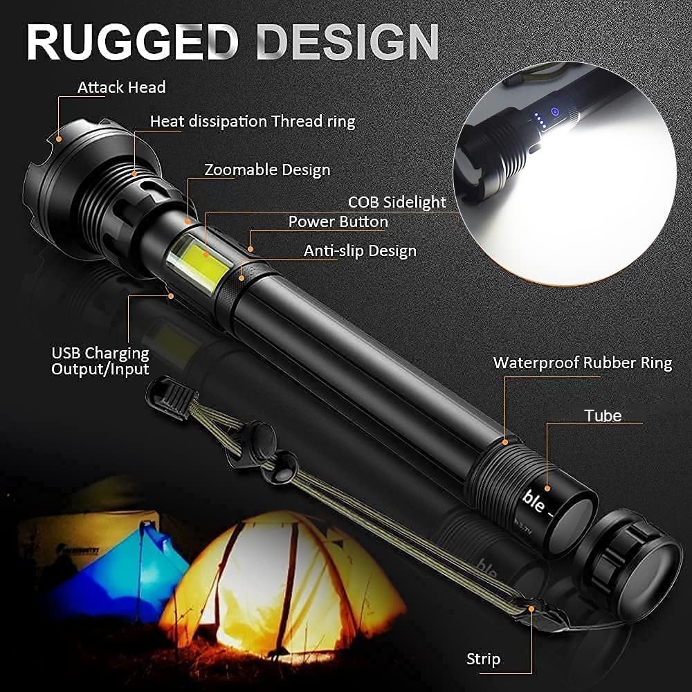 🔥 BIG SALE - 49% OFF🔥🔥 - LED Rechargeable Tactical Laser Flashlight 90000 High Lumens